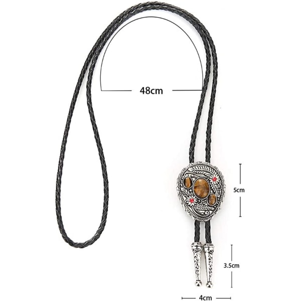 Vintage turkos sten Bolo Tie Native cowboy Western Retro slips för män