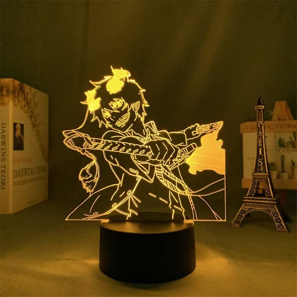 Anime 3D Yövalo Manga Sininen Exorcist Okumura Rin LED Illuusiolamppu 7/16 Värillinen Kosketus Kaukosäätimellä Lasten Makuuhuoneen Sisustus USB Pöytälamppu
