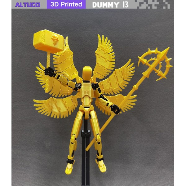 T13 Angel Actionfigur med flera tillbehör, (Montering slutförd) Titan 13 Dekorativ skrivbordsleksak, 3D-tryckt multiledat Dummy 13 Figur