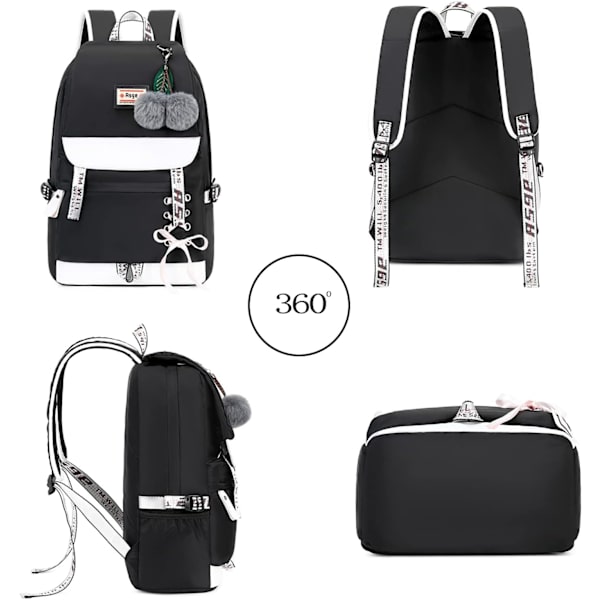 Asge Ryggsäck för Flickor Barn Skolväska Barn Bokväska Kvinnor Casual Daypack