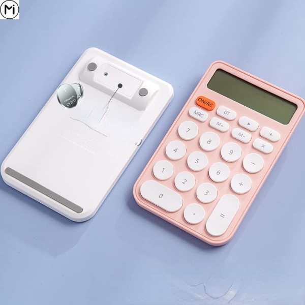 Standard Kalkulator 12 Siffer med Stor LCD-skjerm og Rund Knapp Candy Color Kalkulator Bærbar for Kontor, Hjem, Skole (Hvit)