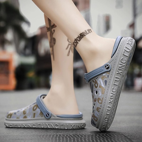 Herre og dame haveclogs, sommersandaler, lette, skridsikre vandresko, unisex voksenclogs til pool, strand, have, køkken og bad Grey 10.75inch 10 Women/8.5 Men