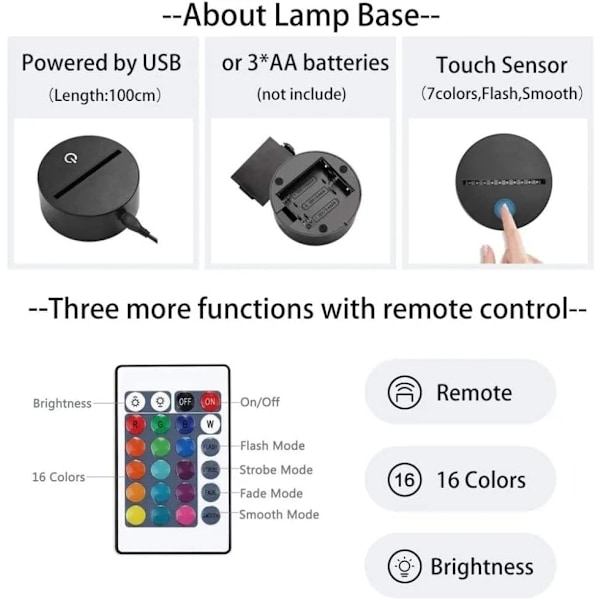 3D LED Natlampe Genshin Impact Hu Tao Akryl LED Lampe Spil