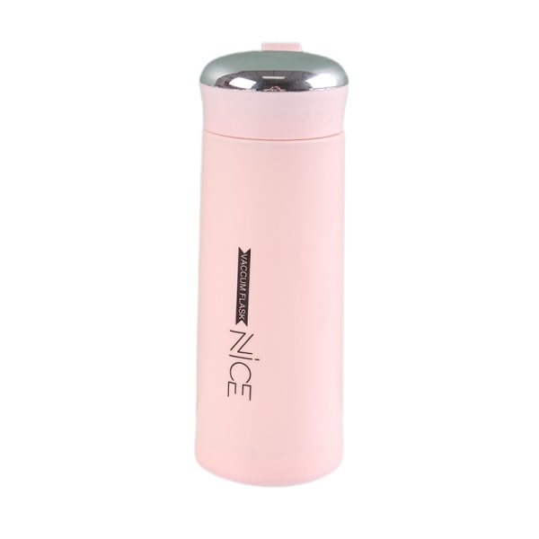 400mlGlass Student Portable Water Cup Business Double-layer Insulation pink