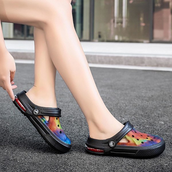 Kvindernes Have Clogs Sko Casual Slipper Strand Sandaler Anti-Slip Pool Vandsko Hjemmesko Sommer Fodtøj colour Black 10.25inch 8 Women/6.5 Men