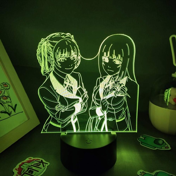 Anime Kakegurui -hahmo Meari Saotome Jabami Yumeko 3D LED RGB yövalo - Hieno lahja ystäville - Lava-lamppu makuuhuoneen pöydän koristeeksi, 16 väriä, kaukosäätimellä