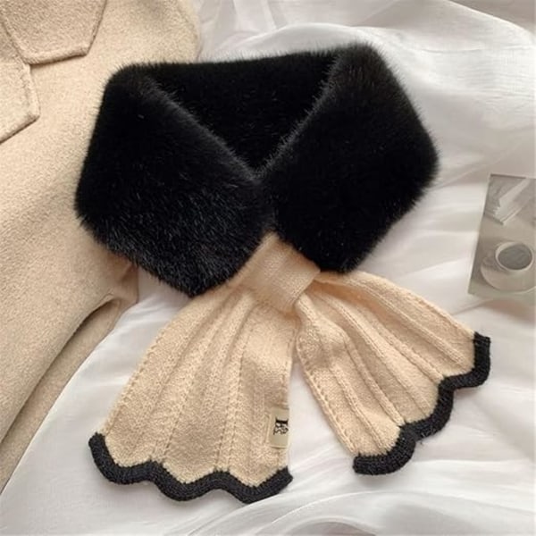 Sjal, Vinterhalsvarmer Kryss-Kryss Pels Tykk Sjal Elegant Halsgaiter