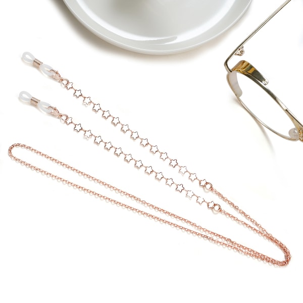 4 stk. Moderigtige Simple Eyeglasses Cord Star Alloy Anti-Slip Strap Rope Glasses Chain Dekoration, Eyeglasses Cord, Eyeglasses Chain