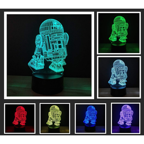 3D Illusion Platform Natlys Touch Switch 7 Farve Skift USB Strøm LED Bordlampe til Hjemmedekoration eller Julegaver