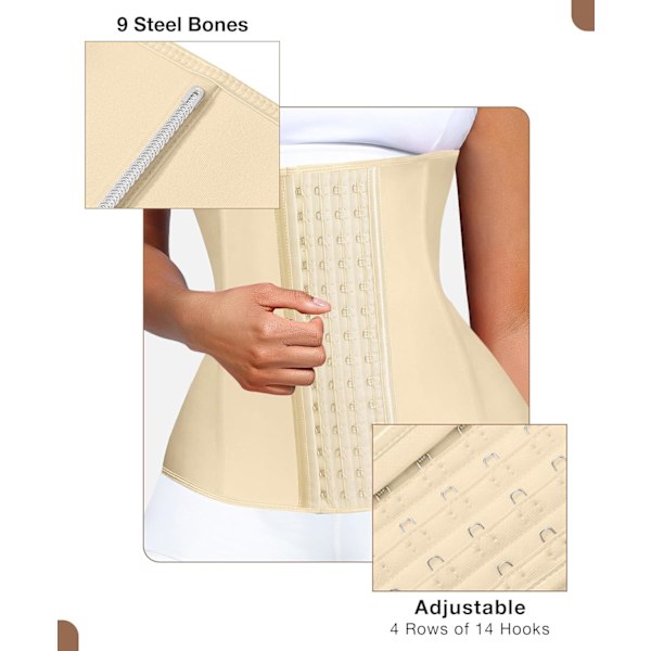Taljetræner til kvinder Latex Talje Cincher Korset apricot L