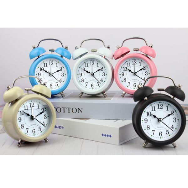 SAYTAY  3 inches Alarm Clock, Analog Metal Ringing Bell Alarm Clock , Student Home Decoration Desktop Clock