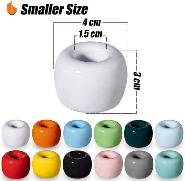 Slank Mini Keramikk Tannbørsteholder Stativ for Baderom Servantskap (1-pakning Hvit) White