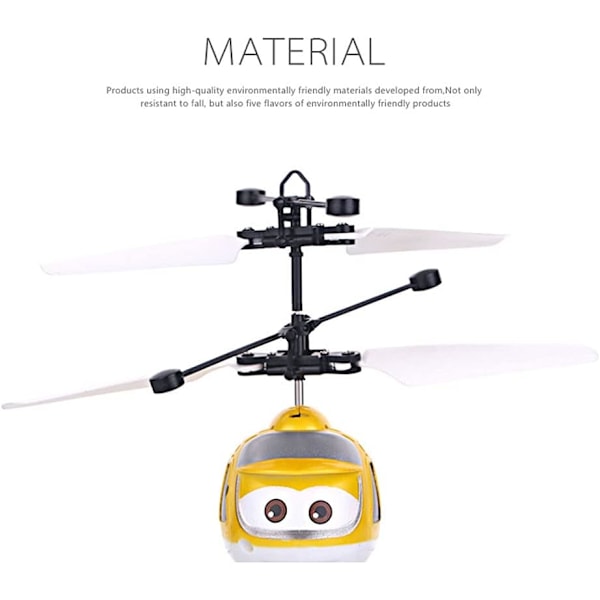 Fjernstyret Fly Mini RC Helikopter RC Flyvemaskine Elektrisk RC Fly Flyvemaskine Model Smart Sensor Styrtsikker Dreng Pige Legetøjsfly Gave Yellow