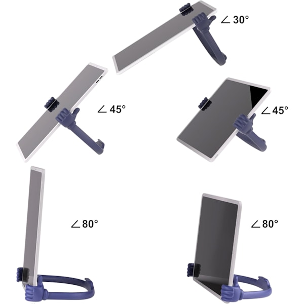 Thumbs Up 2-pakks nettbrettstativ, nettbrettstativholder for skrivebord, nettbrettstativ kompatibel med iPad-serien, Samsung Galaxy-faner Deep Blue/Black Plus