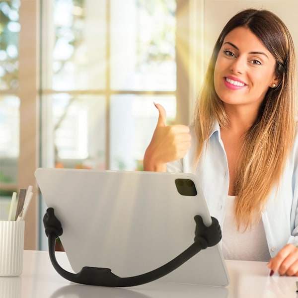 Thumbs Up 2-pakks nettbrettstativ, nettbrettstativholder for skrivebord, nettbrettstativ kompatibel med iPad-serien, Samsung Galaxy-faner Black/Black Plus