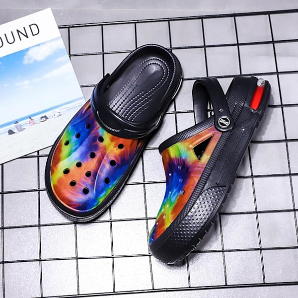 Kvindernes Have Clogs Sko Casual Slipper Strand Sandaler Anti-Slip Pool Vandsko Hjemmesko Sommer Fodtøj colour Black 10inch 9.5 Women/8 Men