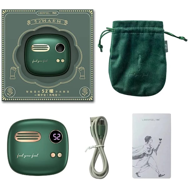 Handvärmare Uppladdningsbar, 5000mAh Elektrisk Bärbar Handvärmare Powerbank Återanvändbar Fickvärmare, Värmebehandling Perfekt för Utomhus