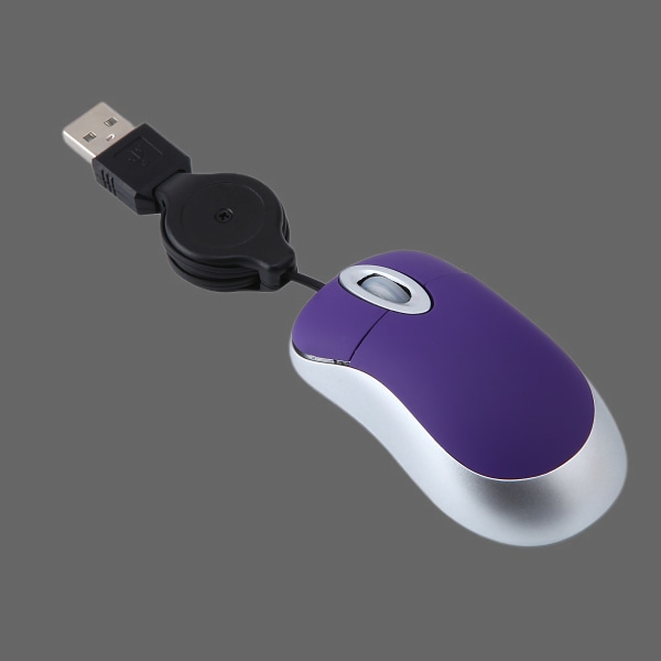 Retrekkbar ledning Mini Mus Kontor Hjem Mus for Bærbar PC eller Stasjonær, USB Datamus Kablet med Optisk Sensor og 1200 DPI - Komfortabel Kablet Mus