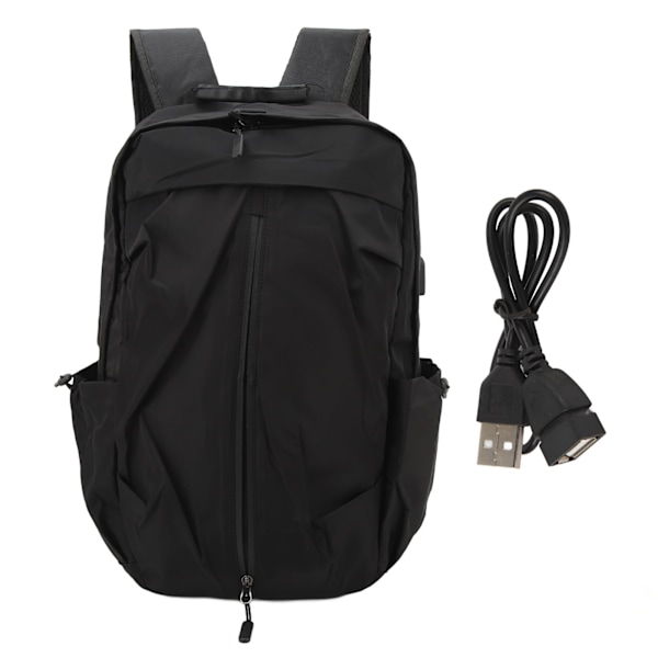 Man Ryggsäckar Lätt Laptop Business Resväska med USB Laddningsport för Skola Utomhus  Polyester Black