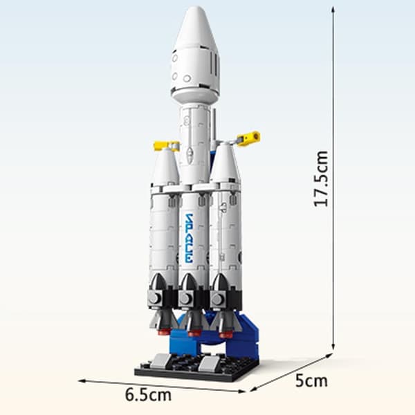 Vilbocr Falcon Heavy Space Rocket Byggesett Romkapsel for gutter 4+ år Barn Gaveidé Super Heavy Launch Vehicle for barn - 69 deler