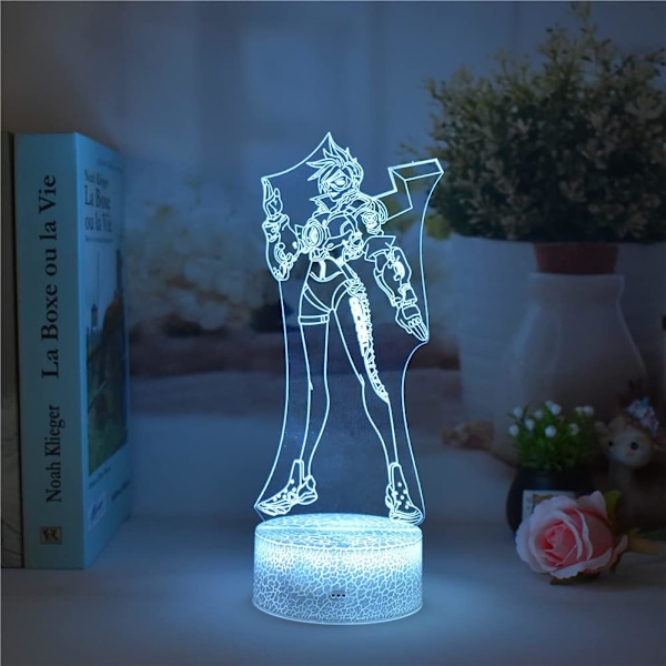 Game OW Tracer, LED Natlys, 3D Illusion Lys, USB Berøring/Fjernbetjening 16 Farver, Hjemmeindretning (Fjernbetjening med 16 farver)