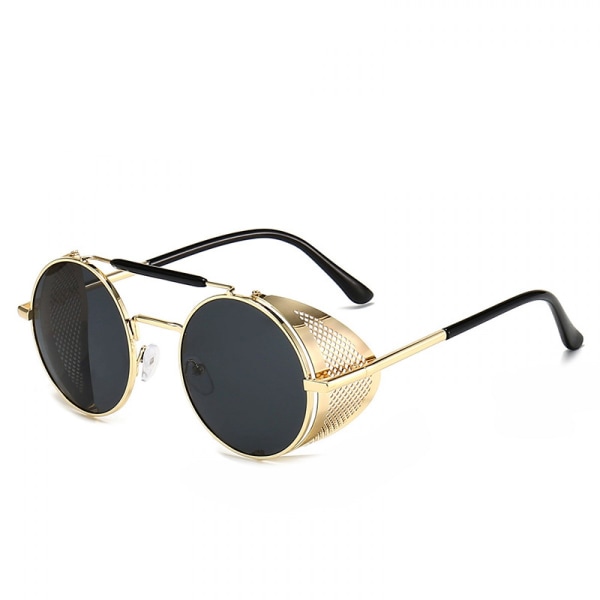 Steam Punk Solbriller til Mænd og Kvinder Side Shield Runde Steampunk Vintage Briller Shades