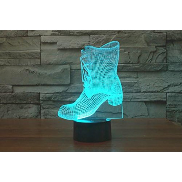 3D Stövlar Fjärrkontroll 16 Färger Nattlampor Illusion Akryl LED Bord Sänglampa Barn Sovrum Skrivbordsdekoration Födelsedagspresenter Leksak för Barn