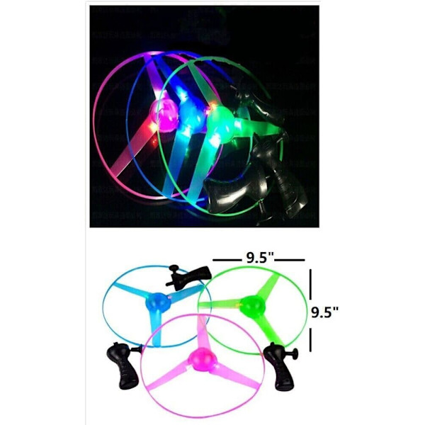 Lysende LED Træk-UFO (Grøn)