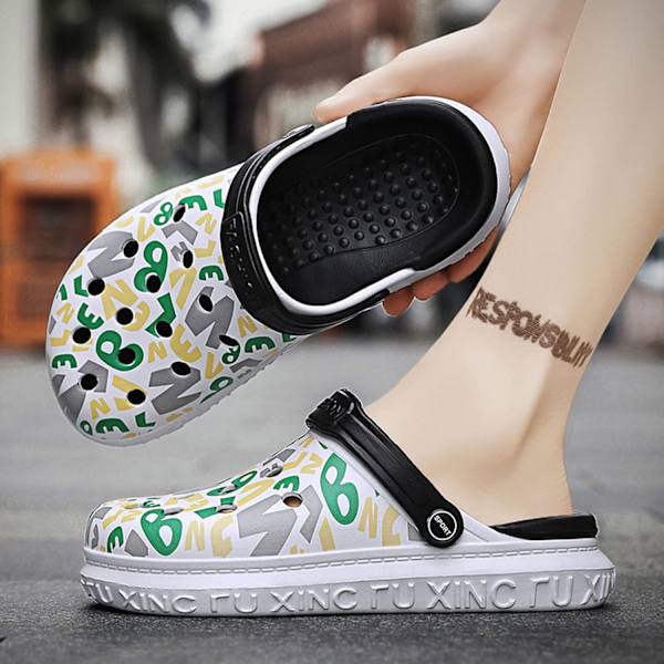 Herre- og damesko til havearbejde, sommersandaler, lette, skridsikre vandresko, unisex-clogs til voksne til pool, strand, have, brusebad Green 10.25inch 10 Women/8.5 Men