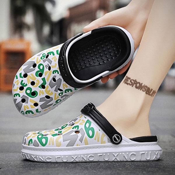 Trädgårdsskor för män och kvinnor, sommarsandaler, lätta, halkfria promenadskor, unisex, vuxna, träskor för pool, strand, trädgård, kök, dusch Green 9inch 12 Women/10 Men