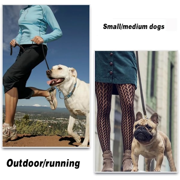 Læderhundesnor 6 ft x 1/2 tommer, Heavy Duty Hundesnor, Stærk Robust Ægte Læder Flettet Hundesnor, Blød og Komfortabel Læderhundesnor til Med Brown1 6 ft x 1/2 inch