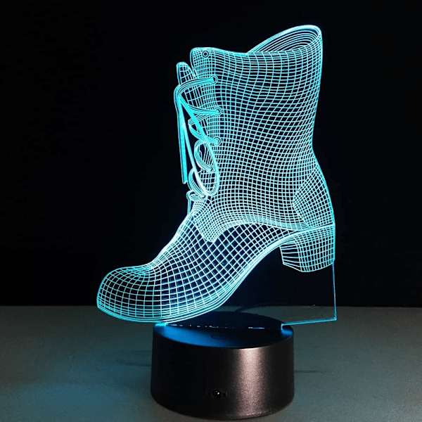 Boots Shape Led Nattelys 3D Illusionslampe Gave Fargeendring Nattelys Barnelampe Ved Sengen Batteridrevet Lamparas Frakt
