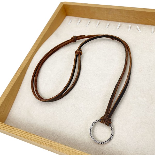 2PCS Glasögon Halsband Solglasögon Hållare Hängande Ring Läder Sladd Justerbar Glasögon Rem Legering Loop Ring