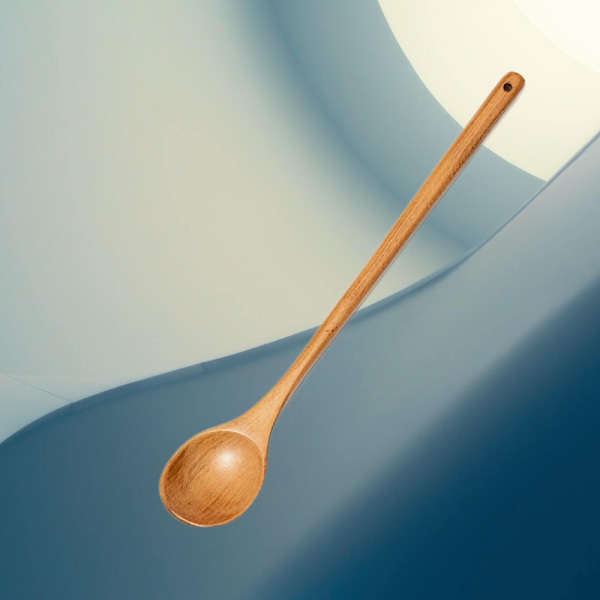 Kraftig stor tresleiv, lang håndtakssleiv med en scoop. Nonstick stor skje for omrøring, blanding av krepskok, veggdekor. Supersterk