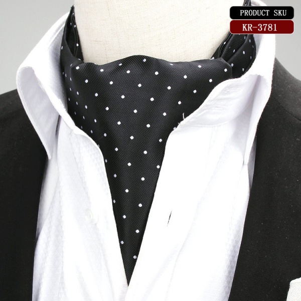 Miesten pilkkuruudullinen silkki kravattisolmio Jacquard-kudotut Casual Ascot, KR3781