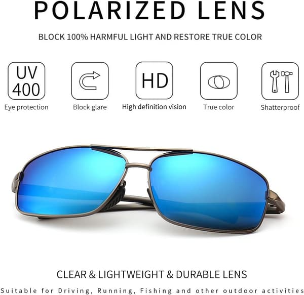 Ultralätta rektangulära polariserade solglasögon UV400-skydd Blue