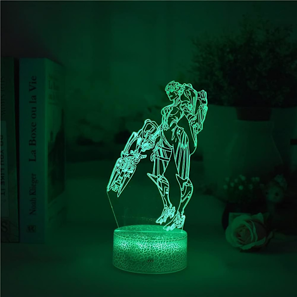 Peli OW Widowmaker, LED-yövalo, 3D-illuusiovalo, USB-kosketus/kaukosäädin 16 väriä, sisustus (rikki kaukosäädin 16 väriä)
