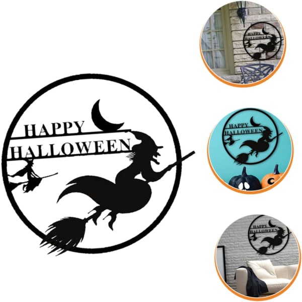 WJ 5st Häxkonst Silhouette Väggdekor Heminredning Halloween Dekoration Happy Halloween Dekoration Häxa Kvast Häxa Kvast Vägghängande Wizard Met blackx5pcs 32.7X30CMx5pcs