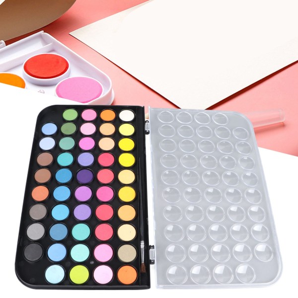 48 Colors Watercolor Paint Set for Beginner Kids Easy Color Mixing Washable Solid Watercolor Paint for Indoor Outdoor