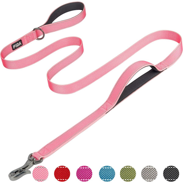 6 FT Heavy Duty Hundekobbel med 2 komfortable polstrede håndtak, trafikkhåndtak og avansert enkel snappkrok, reflekterende gåledning for store, mellomstore og S Pink6FT 6 Feet (Pack of 1)
