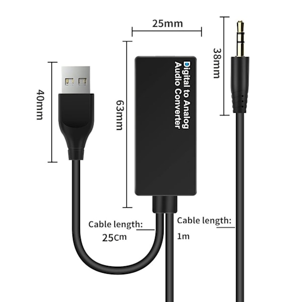 Digital lyd analog optisk kabel 3,5 mm til RCA USB-konverter Hdmi-adapter Aux Coax-boks Video USB Spdif Slink Dac til digital Dac Tv