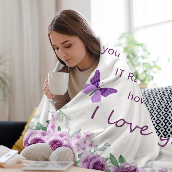 100*150cm Filt för Morsdagspresenter, Födelsedagspresenter till Mamma, Mammagåva från Dotter Son, Födelsedagspresent till Mor, 100*150cm