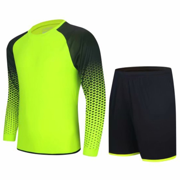 Herr Målvakt Vadderad Tröja och Shorts, Ungdom Fotboll Målvakt Tröjor och Byxor, Vuxen Långärmad Keeper Uniform Kit，M