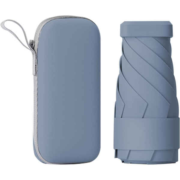 Mini paraply til taske, bærbar og kompakt, perfekt til regn og sol med UV-beskyttelse Blue