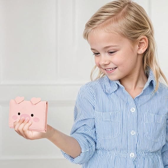 Sød Læder RFID-blokerende Trifold-pung til Kvinder & Piger - med ID-vindue