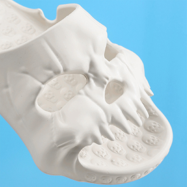 Herr Skull Slide Tofflor EVA Tjock Sula Antihalk Mjuka Skull Slide Tofflor för Sommar Utomhus Vit 42/43 White 42/43