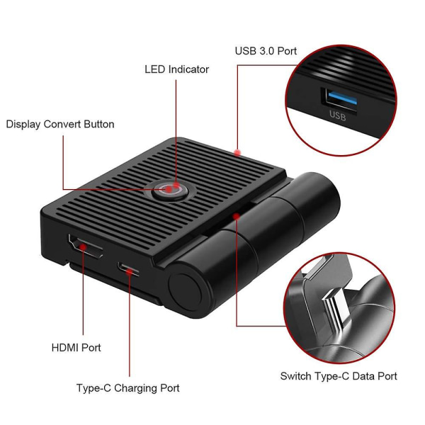 Förbättrad version tv-dockningsstation för Nintendo Switch, bärbar tv-dockningsstation för Nintendo Switch (switch Dock)