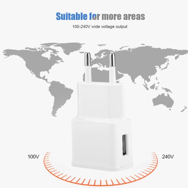 Mini strømadapterplugg hvit enkeltport USB vegg hurtigladerplugg