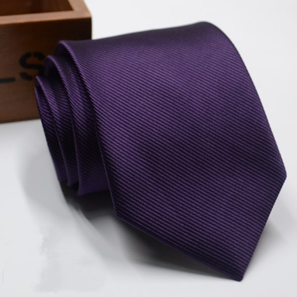 Miesten satiininen yksivärinen solmiosetti, violetti