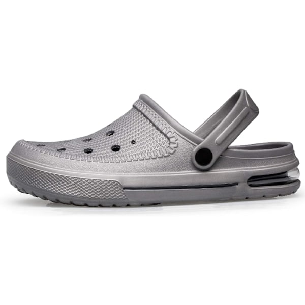 Unisex Hage Clogs Vannsko Strandsko Tøfler Sandaler Luftpute Lett Komfortabel Grey 10.5inch 10 Women/9 Men